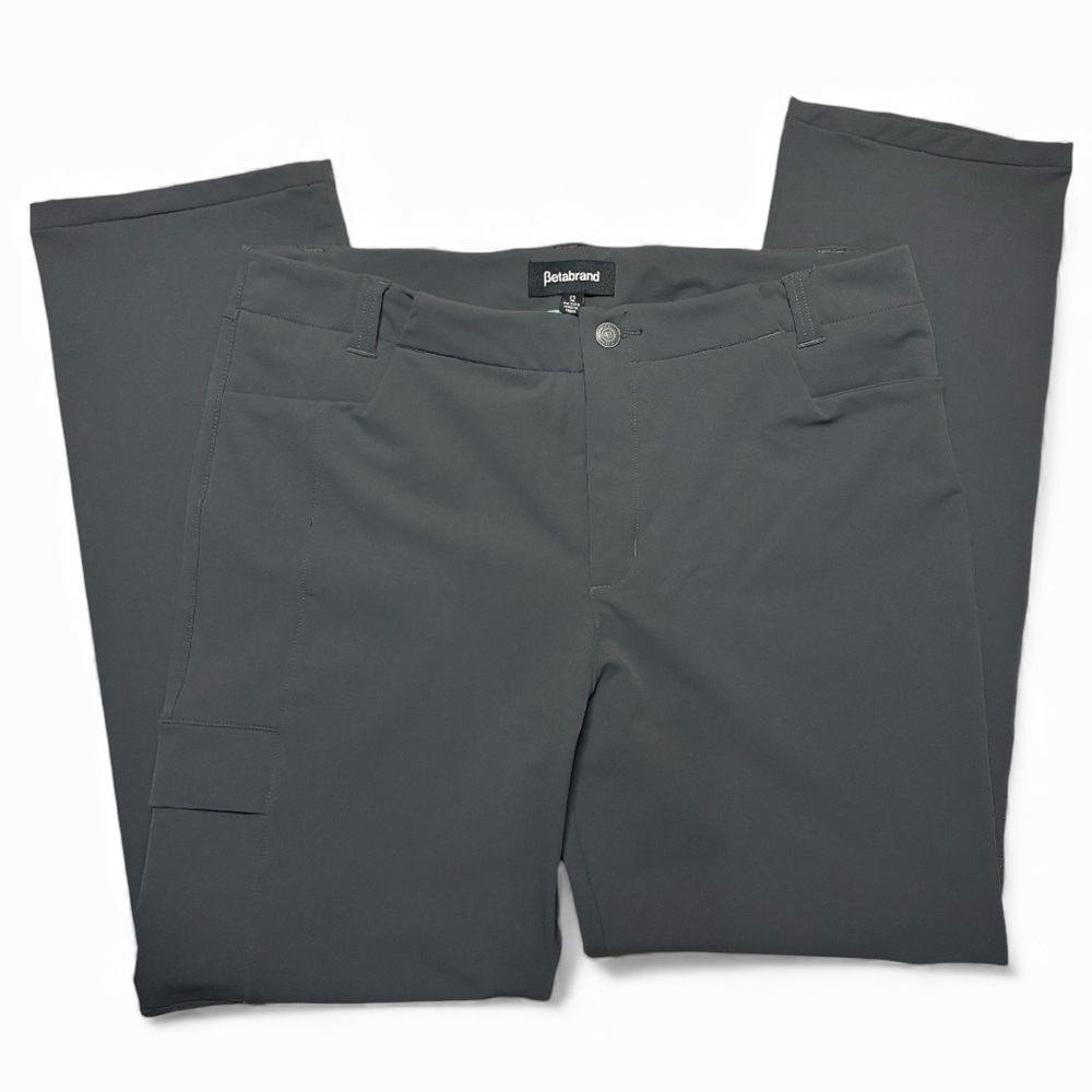BetaBrand Traveler Cargo Pants, Women’s Size 12 Petite, Charcoal, Straight Leg - Picture 4 of 13